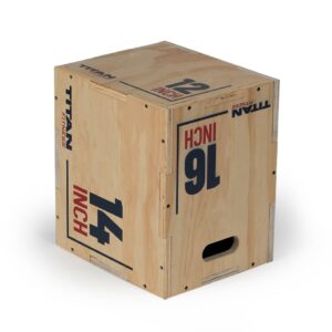Youth 3-in-1 Wooden Plyometric Box – 12" x 14" x 16" - Image 1