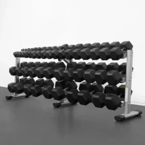 Rubber Hex Dumbbell Set 5-100 LB with Rack – Commercial Weight Set for Home & Professional Gyms - Image 2