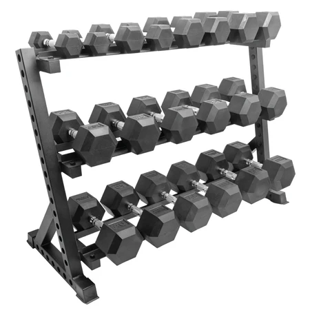 75 LB rubber hex dumbbell with rubber coating and ergonomic handle