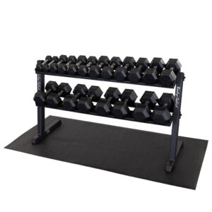 Rubber Hex Dumbbell Set 5-50 LB with Rack commercial gym dumbbell set