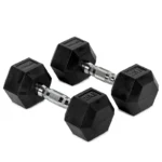 Titan 20 LB hex dumbbell rubber coated head design