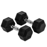 25 LB Rubber Hex Dumbbell Pair heavy duty rubber hex dumbbells for home gym