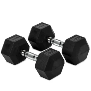 30 LB Rubber Hex Dumbbell Pair heavy duty rubber hex dumbbells for home gym