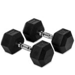35 LB Rubber Hex Dumbbell Pair heavy duty rubber hex dumbbells for home gym
