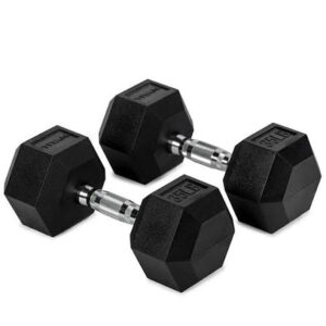 35 LB Rubber Hex Dumbbell Pair heavy duty rubber hex dumbbells for home gym