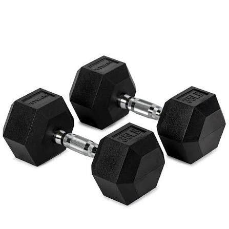 35 LB Rubber Hex Dumbbell Pair 35 LB Rubber Hex Dumbbell Pair heavy duty rubber hex dumbbells for home gym