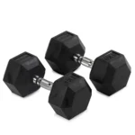 40 LB Rubber Hex Dumbbell Pair heavy duty rubber hex dumbbells for home gym